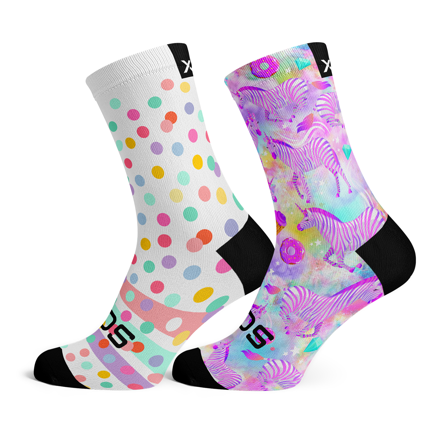 Africorn Dots Kids' Crew Socks Combo