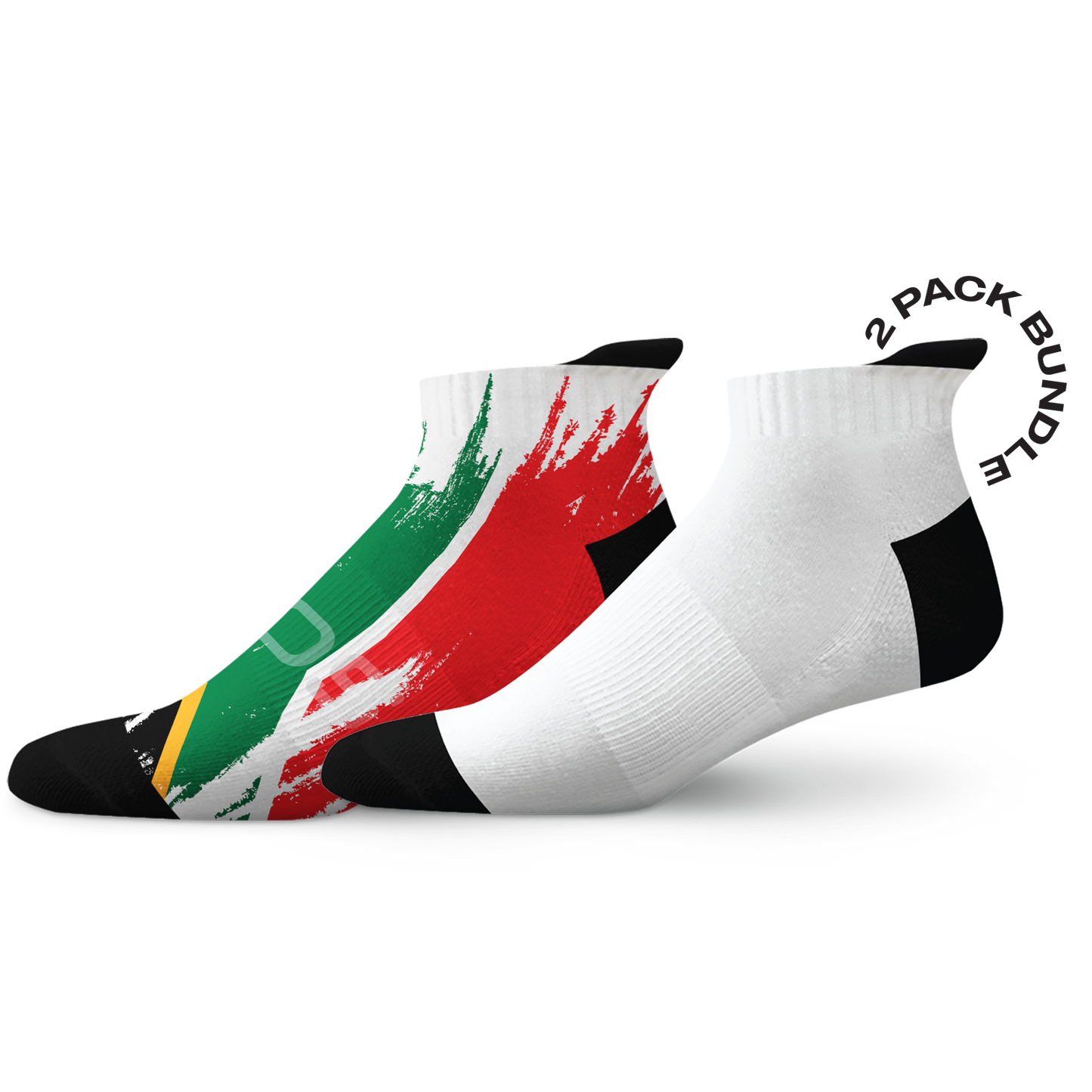 South Africa Splash Flag White Tab Combo Socks
