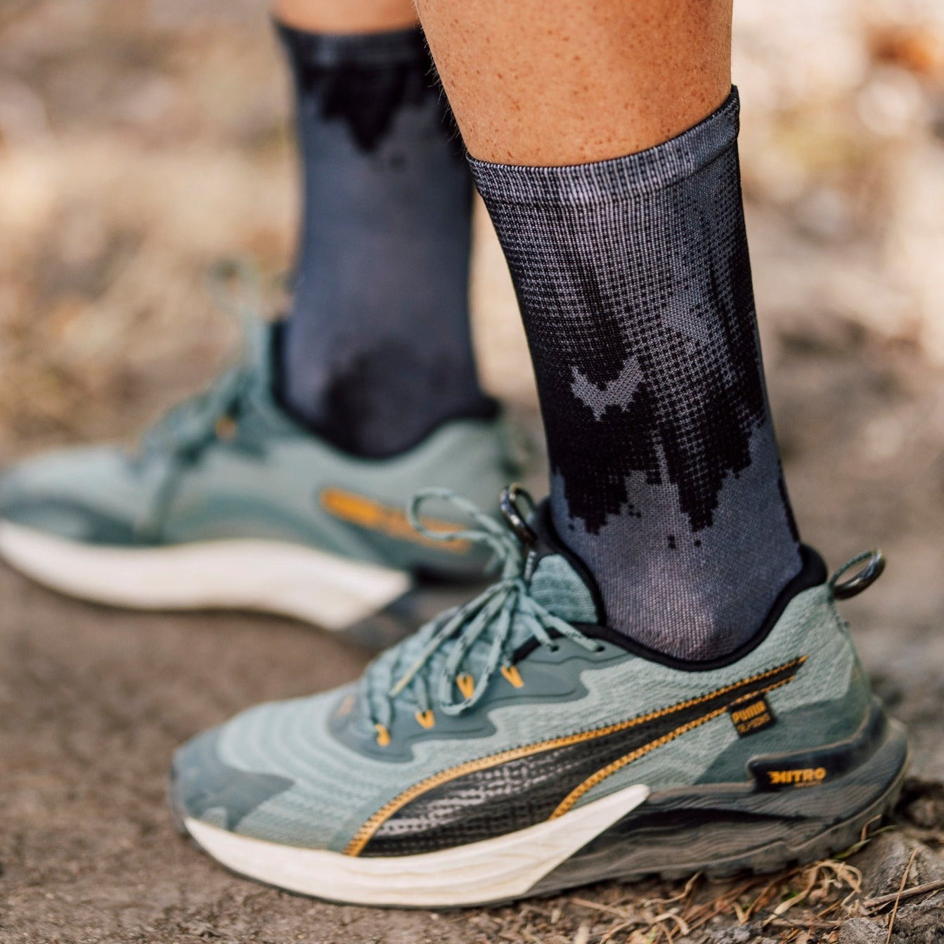 Black Gravel Minimalist Crew Socks