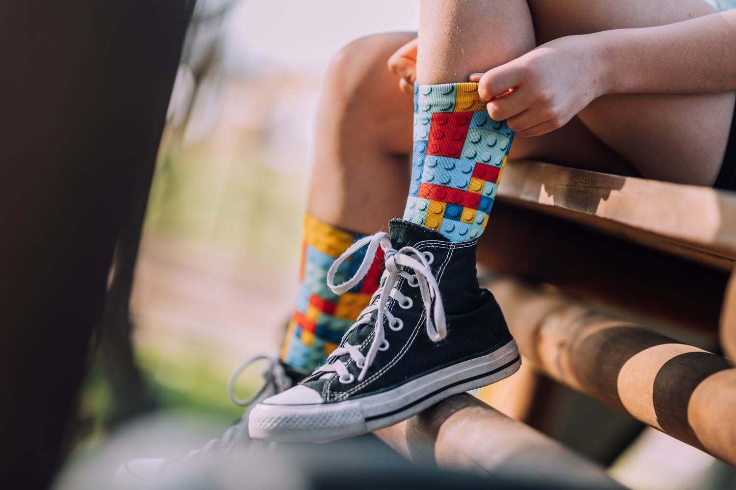 Blocks Casual Crew Socks