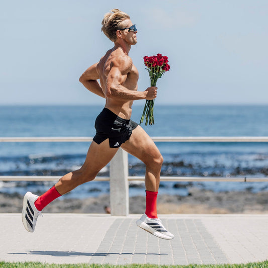 Slight Red Minimalist Crew Socks
