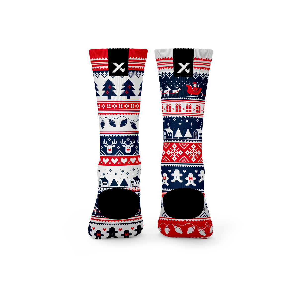 Ugly Sweater Blue Novelty Crew Socks