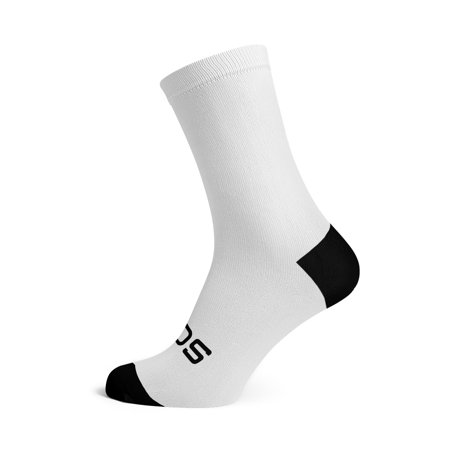 Solid White Casual Crew Socks