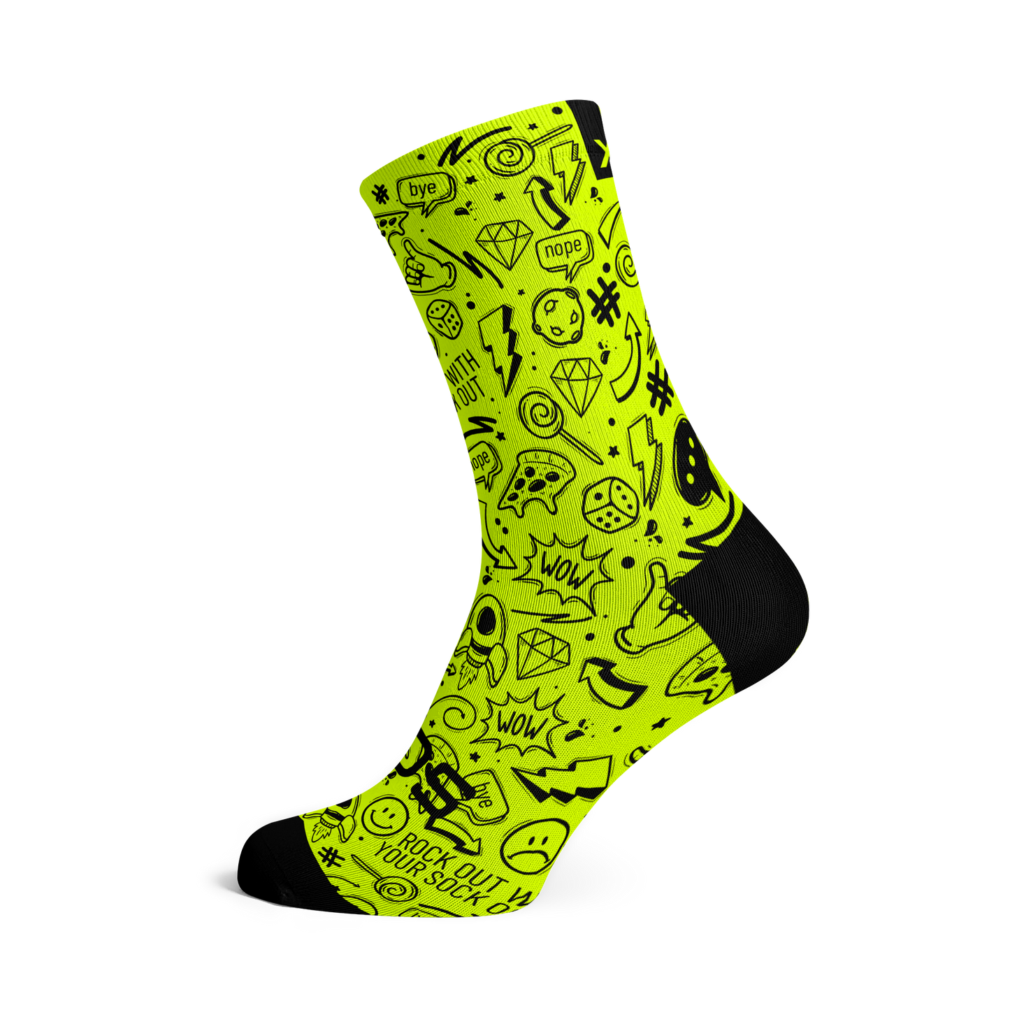 Fluo Doodle Crew Socks