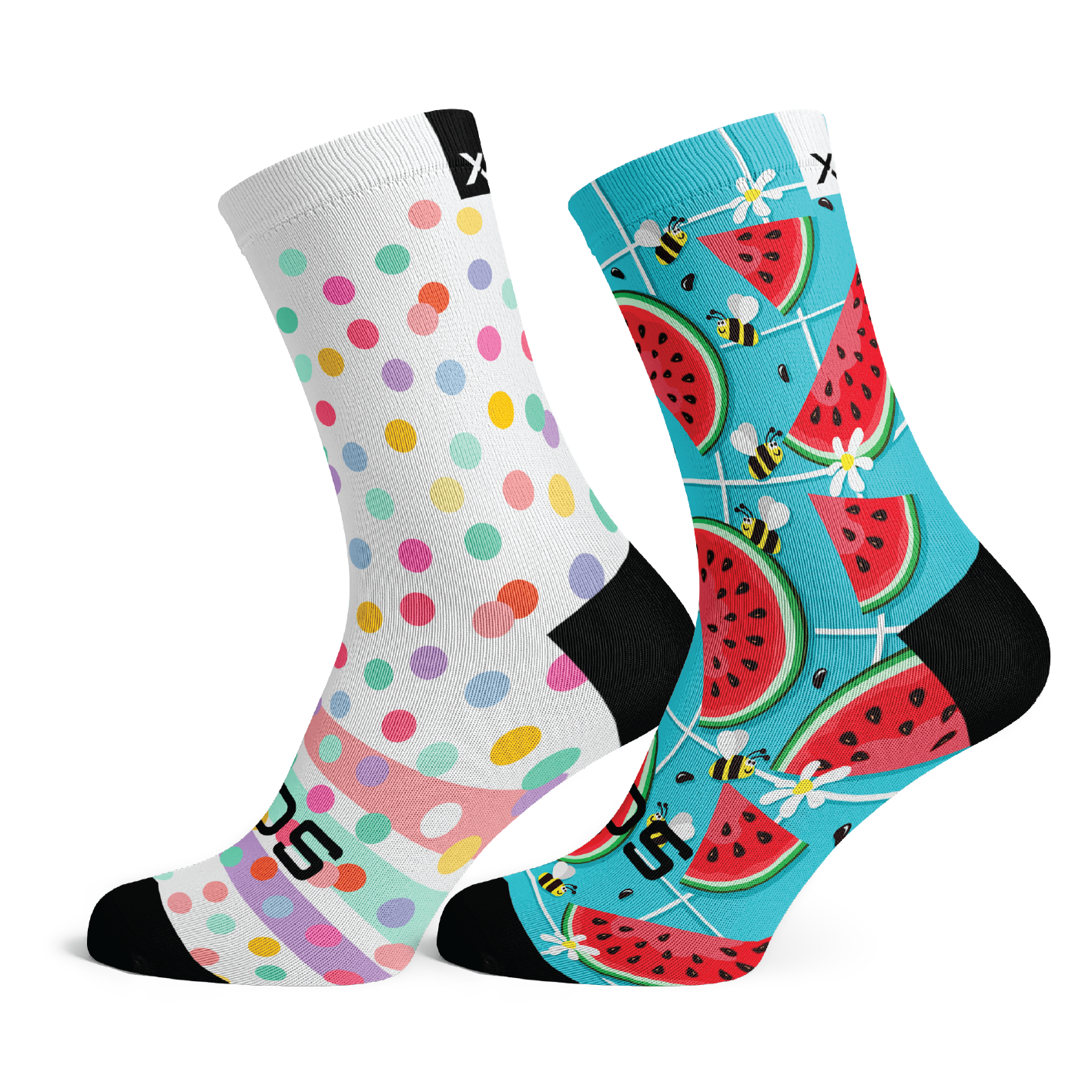Dots + Fruity Kids Crew Socks Combo