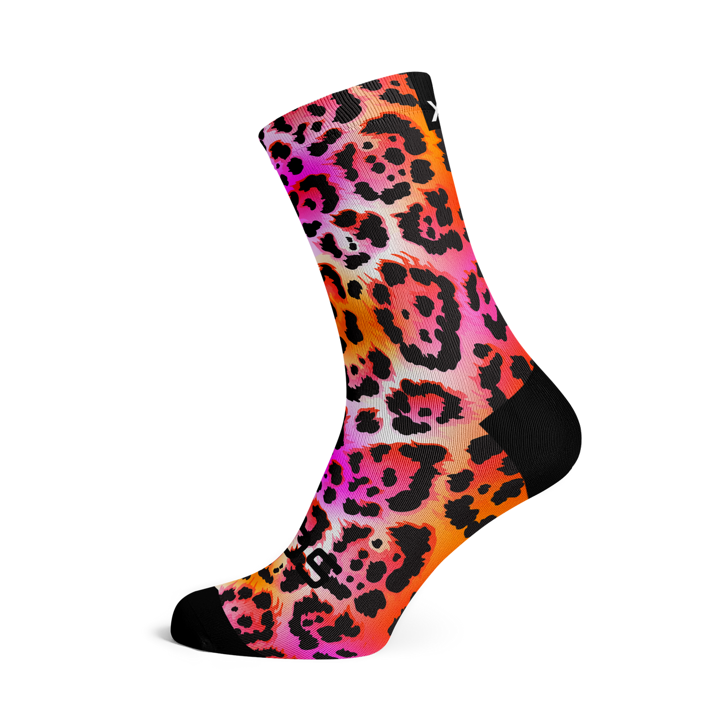 Electric Leopard Pink Casual Crew Socks