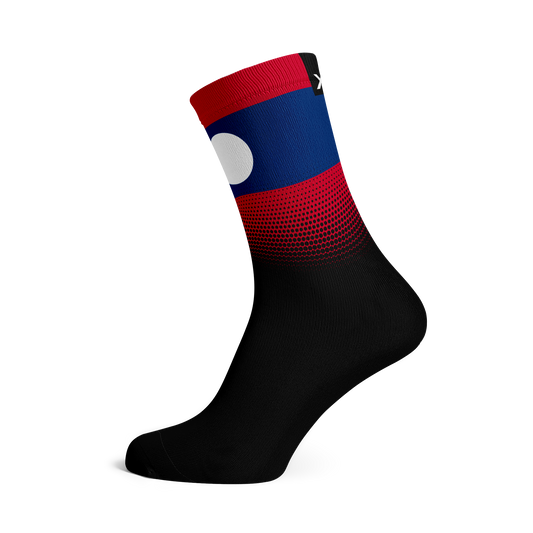 Laos Flag Crew Socks