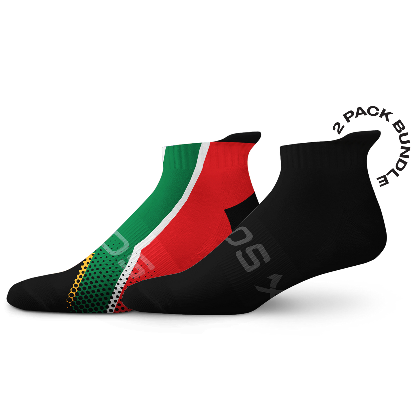 South Africa Flag Black Tab Combo Socks