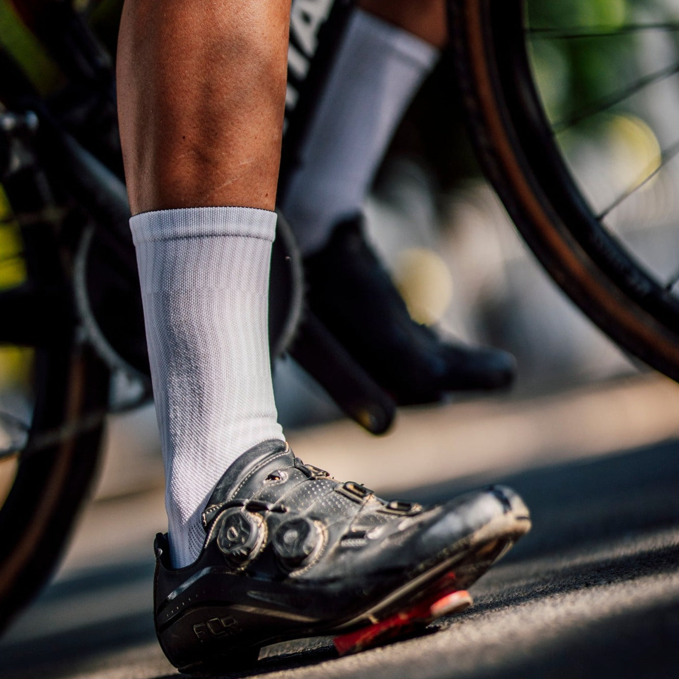 Slight White Minimalist Crew Socks