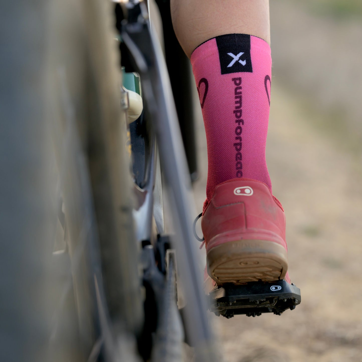 Pump For Peace Maroon Crew Socks