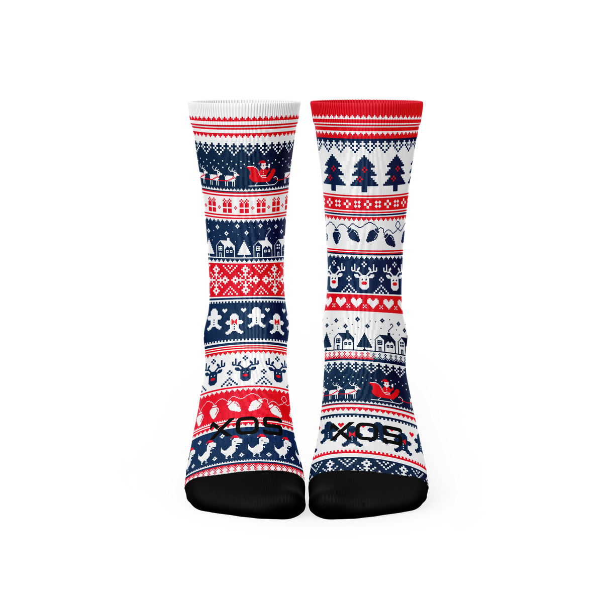 Ugly Sweater Blue Novelty Crew Socks
