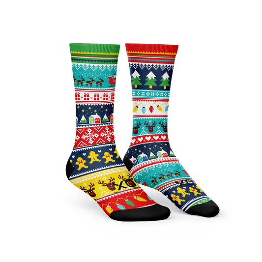Ugly Sweater Bright Novelty Crew Socks