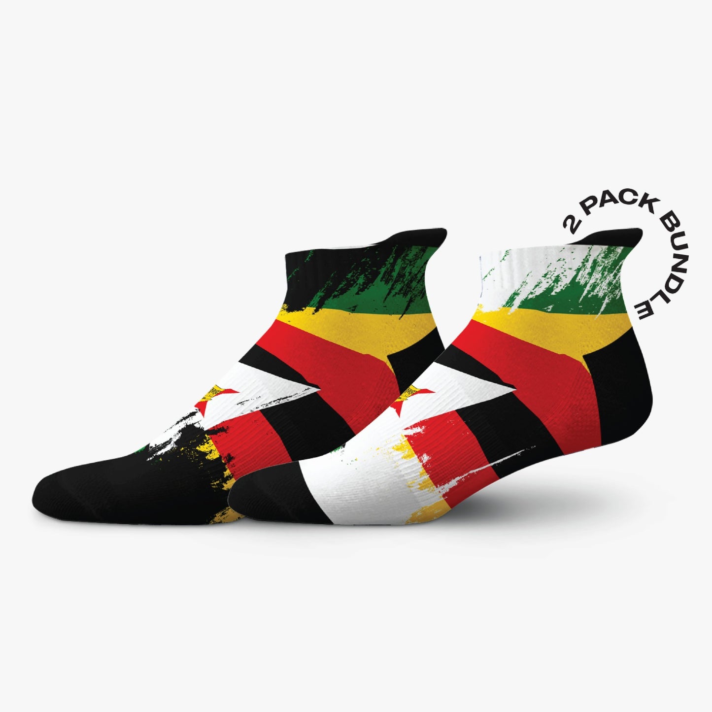 Zimbabwe Splash Flag Combo Socks