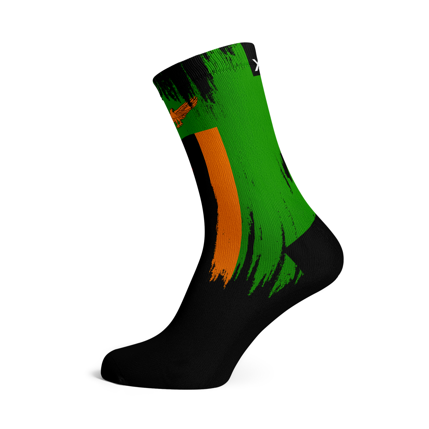 Zambia Splash Flag Crew Socks
