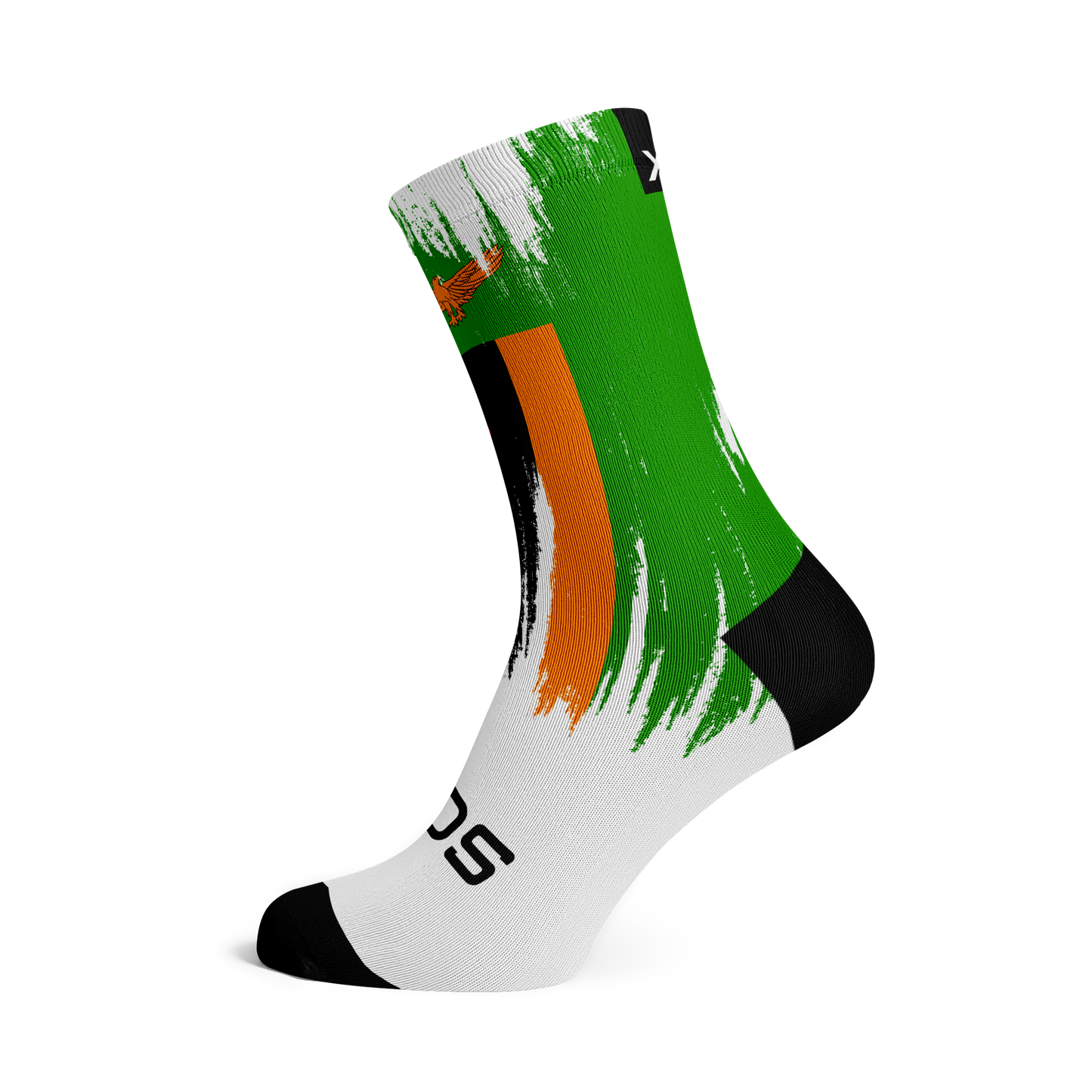 Zambia Splash Flag Crew Socks
