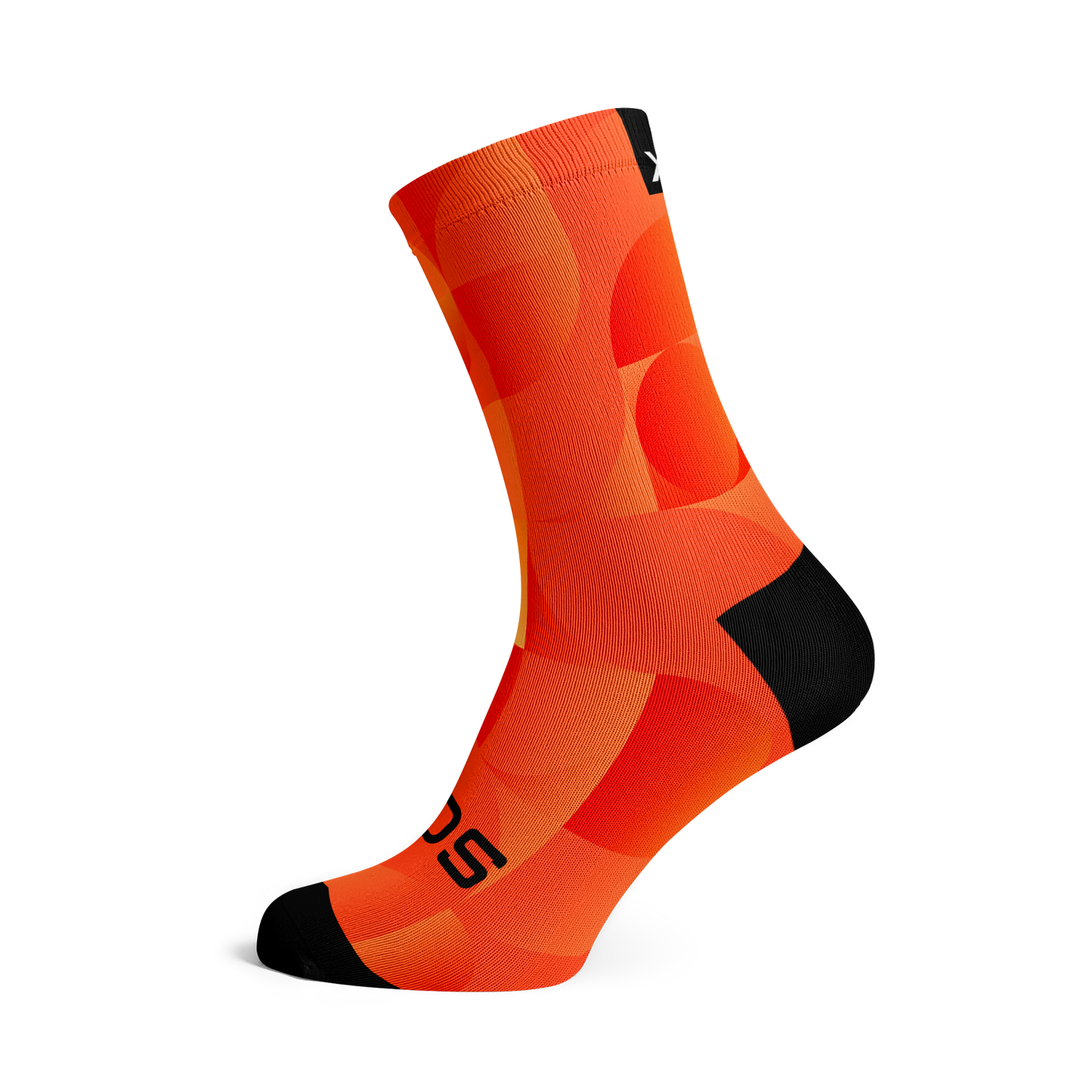 Solid Orange Casual Crew Socks