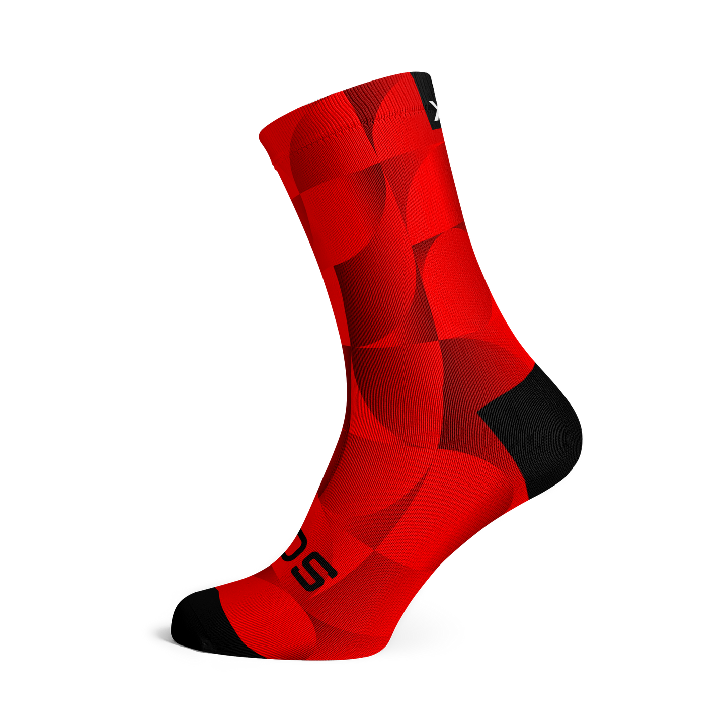 Solid Red Casual Crew Socks