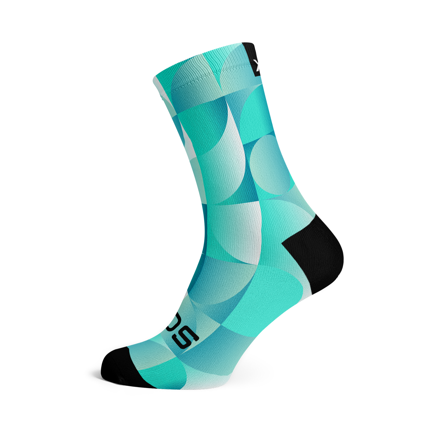 Solid Turquoise Casual Crew Socks
