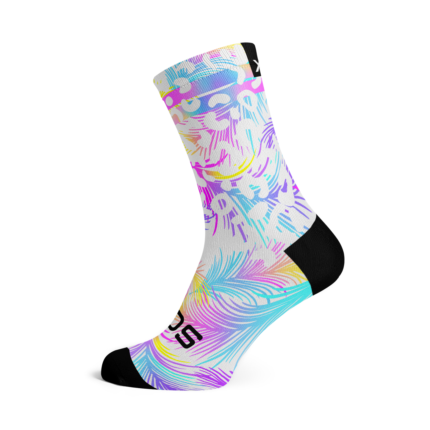 Pastel White Casual Crew Socks